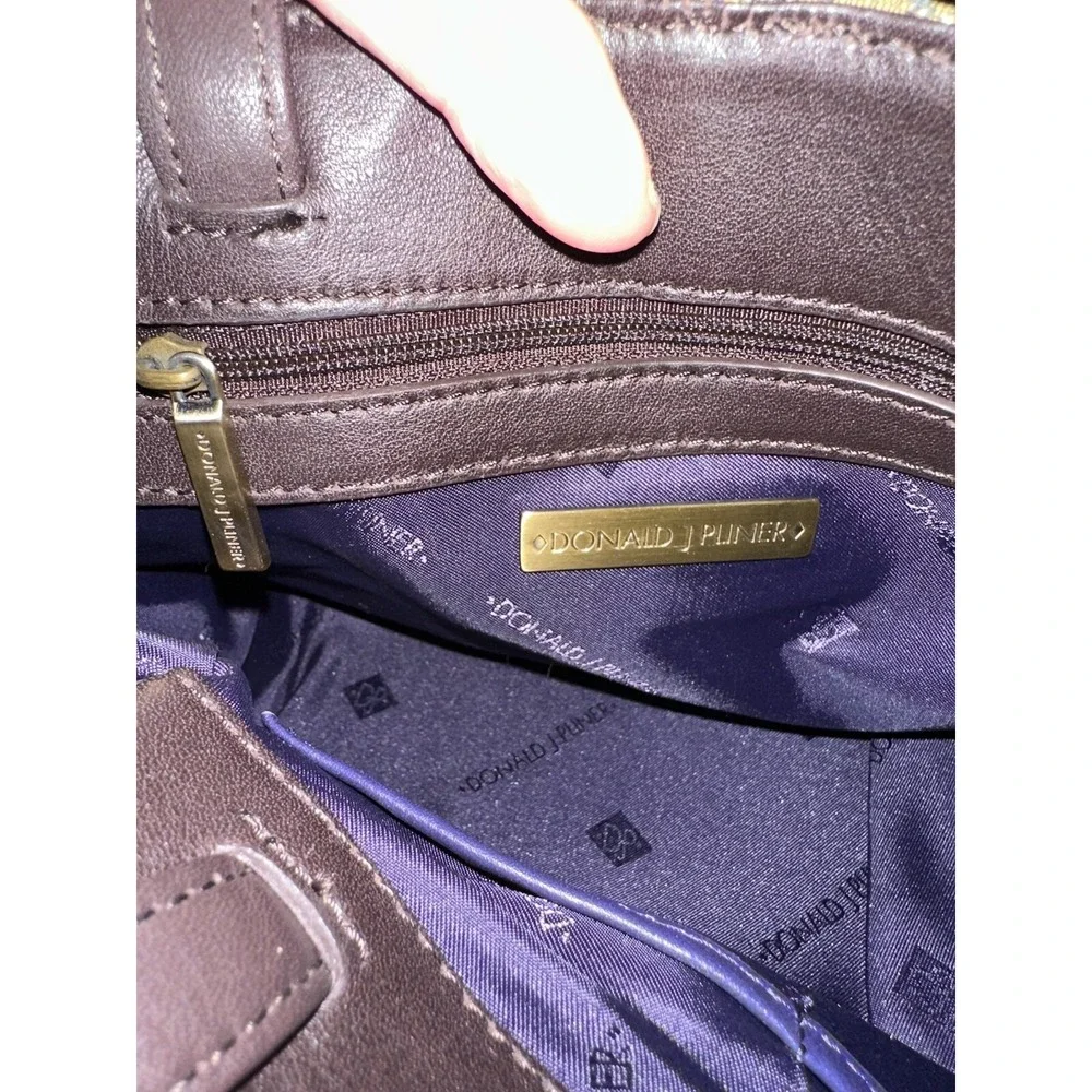 Donald J Pliner Gold Brocade Finesse Satchel Buckle Detail Handbag‎ Purse